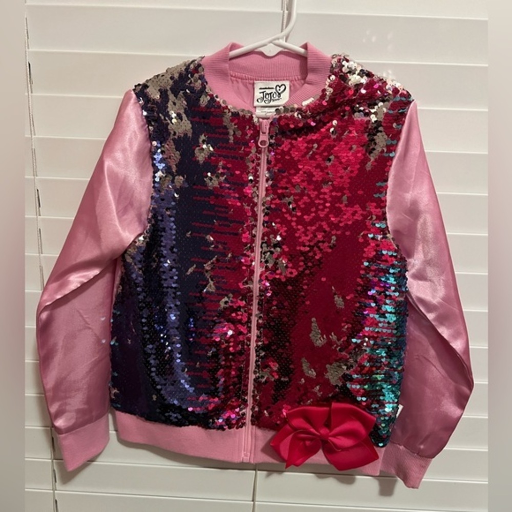 JoJo Siwa Pink and Multicolor Sequin Jacket with Bow